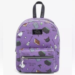 Disney Halloween Hocus Pocus Movie Icons Purple Mini Backpack NWT
